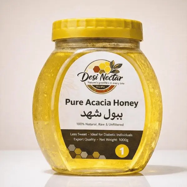 Desi Nectar Pure Acacia Honey (ببول شہد) 1000g – Raw, Unfiltered & Diabetic Friendly