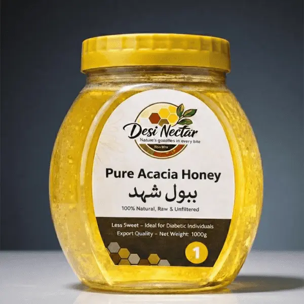 Desi Nectar Pure Acacia Honey (ببول شہد) 1000g – Raw, Unfiltered & Diabetic Friendly